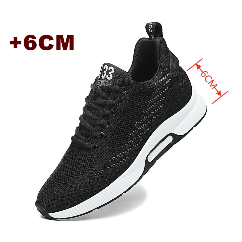 Height-boost comfort sneakers with hidden 6cm lift