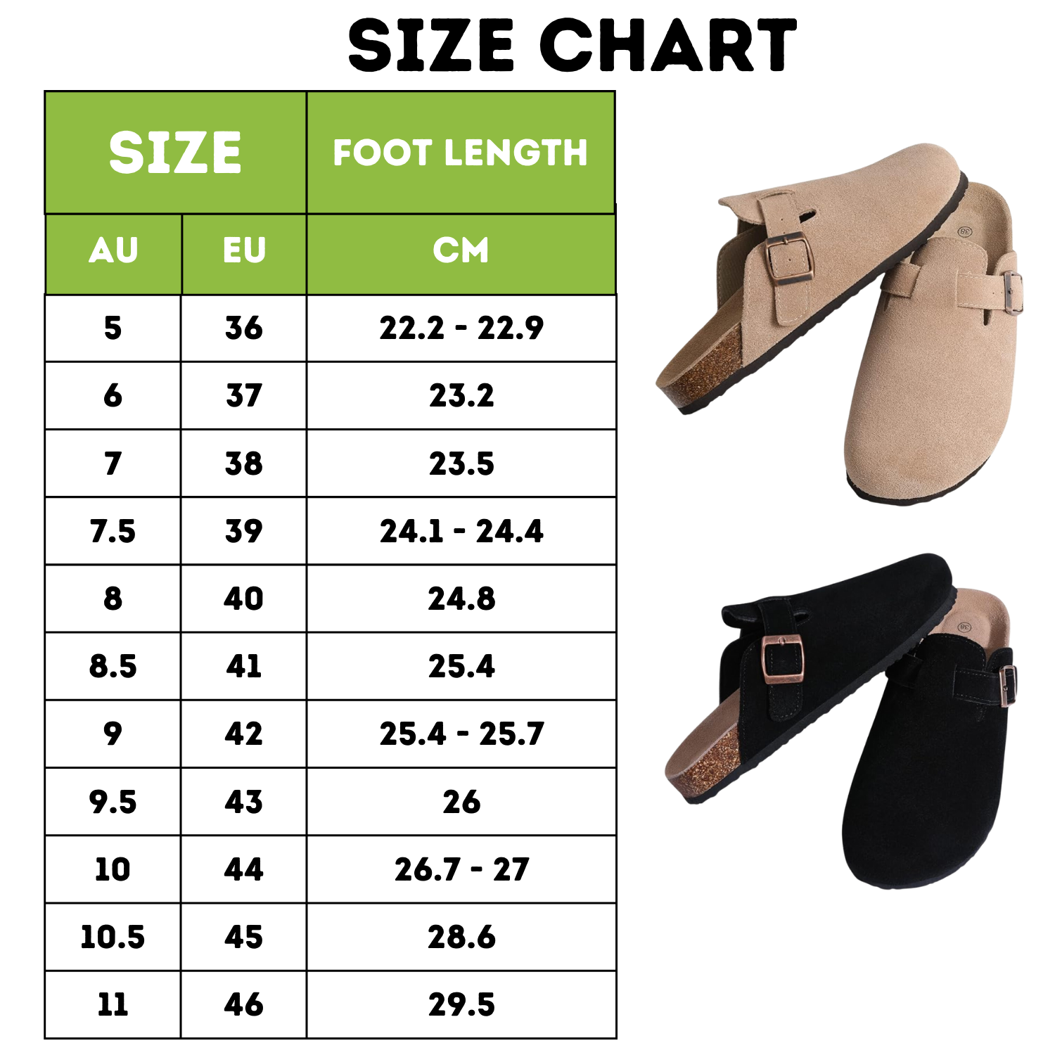 Women's classic cork clogs cork footbed all-day comfort