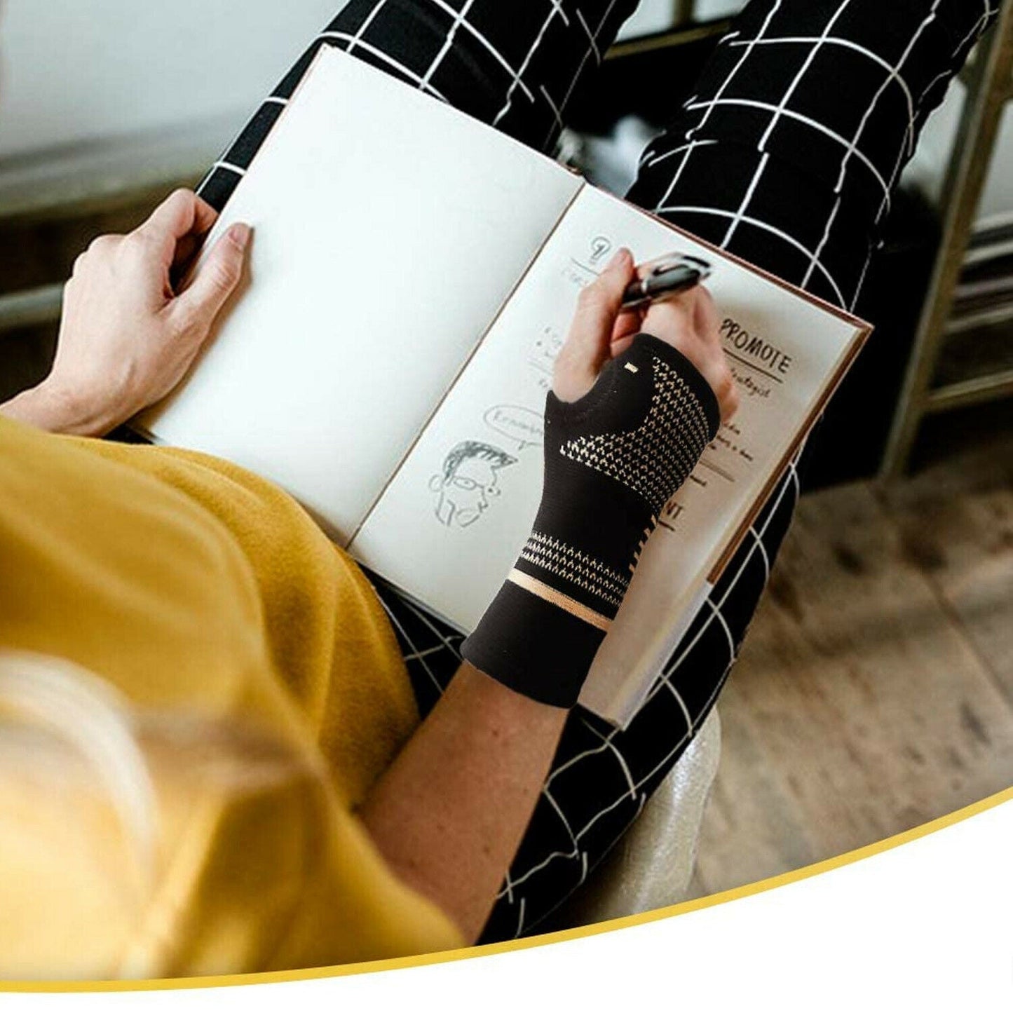 Copper-infused wrist compression sleeve for carpal tunnel and tendonitis