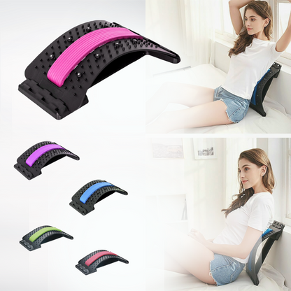 Adjustable lumbar back stretcher arch for lower back decompression