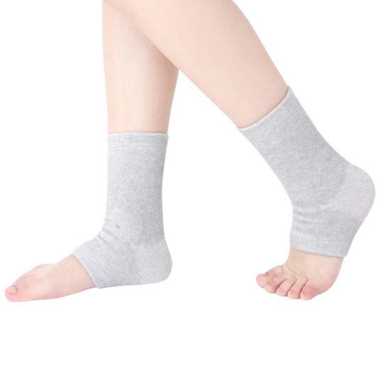 Bamboo-fiber breathable compression ankle support sleeves pair