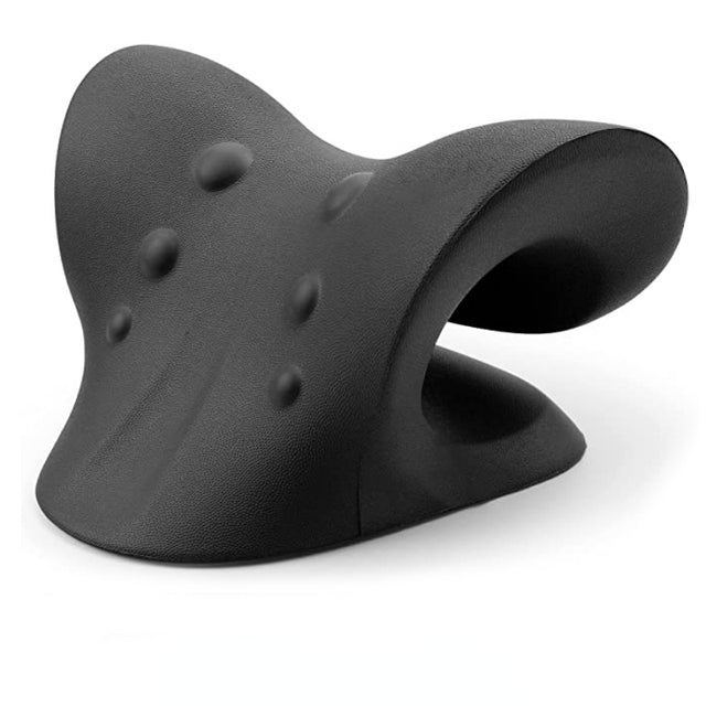 Cervical neck traction pillow for posture decompression and shoulder tension
