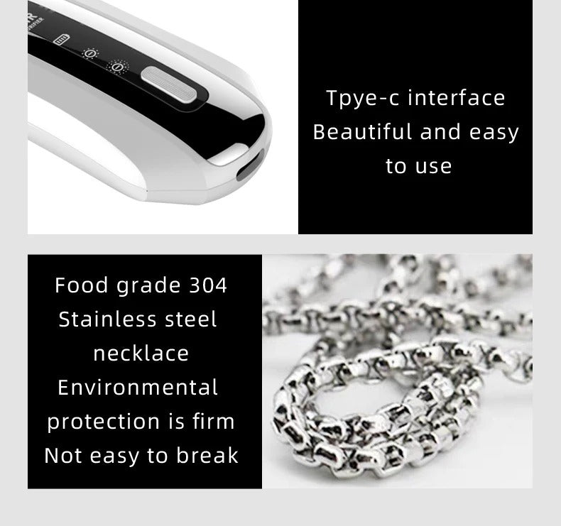 Wearable air purifier ionizer necklace allergy protection