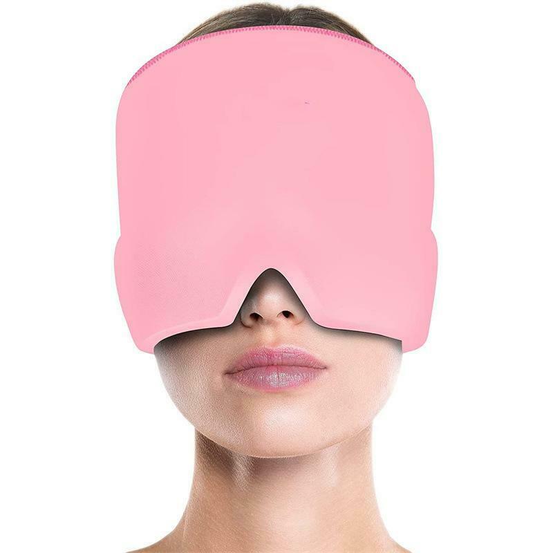 Wearable gel ice cap migraine relief hat with 360 degree cold compression