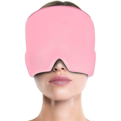 Wearable gel ice cap migraine relief hat with 360 degree cold compression