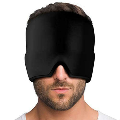 Wearable gel ice cap migraine relief hat with 360 degree cold compression