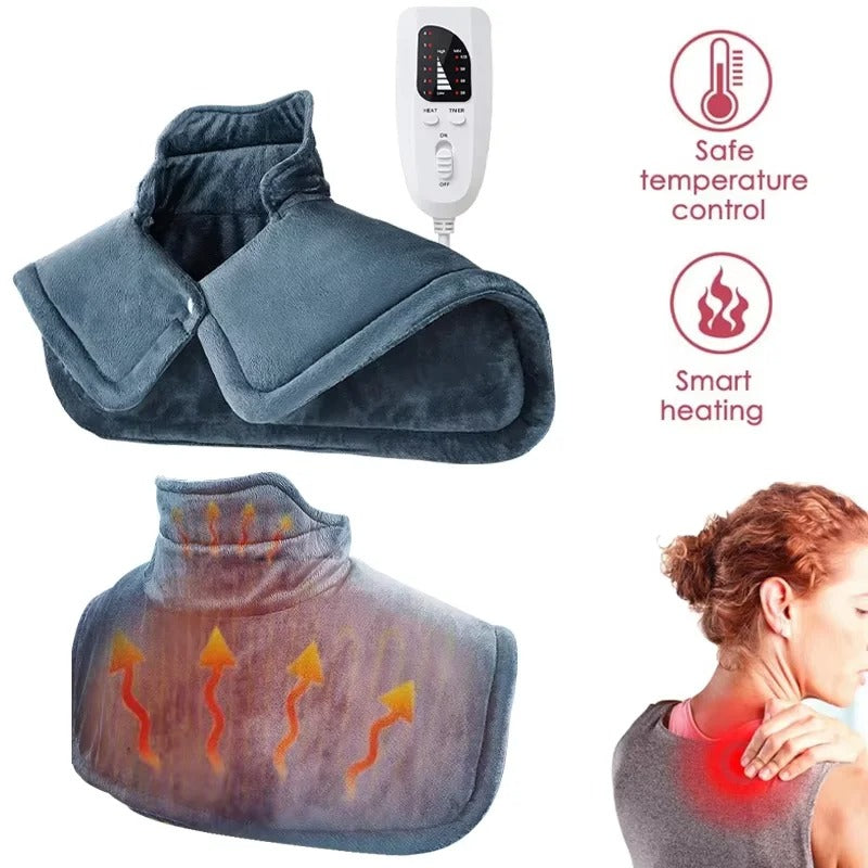 Heated neck and shoulder wrap deep muscle relaxation