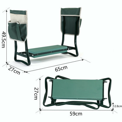 Padded convertible gardening kneeler seat with handles