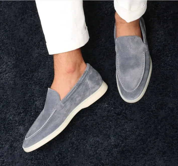 Suede loafers easy slip-on fit