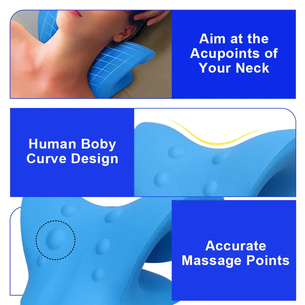 Neck relaxer stretcher cervical tension release pillow