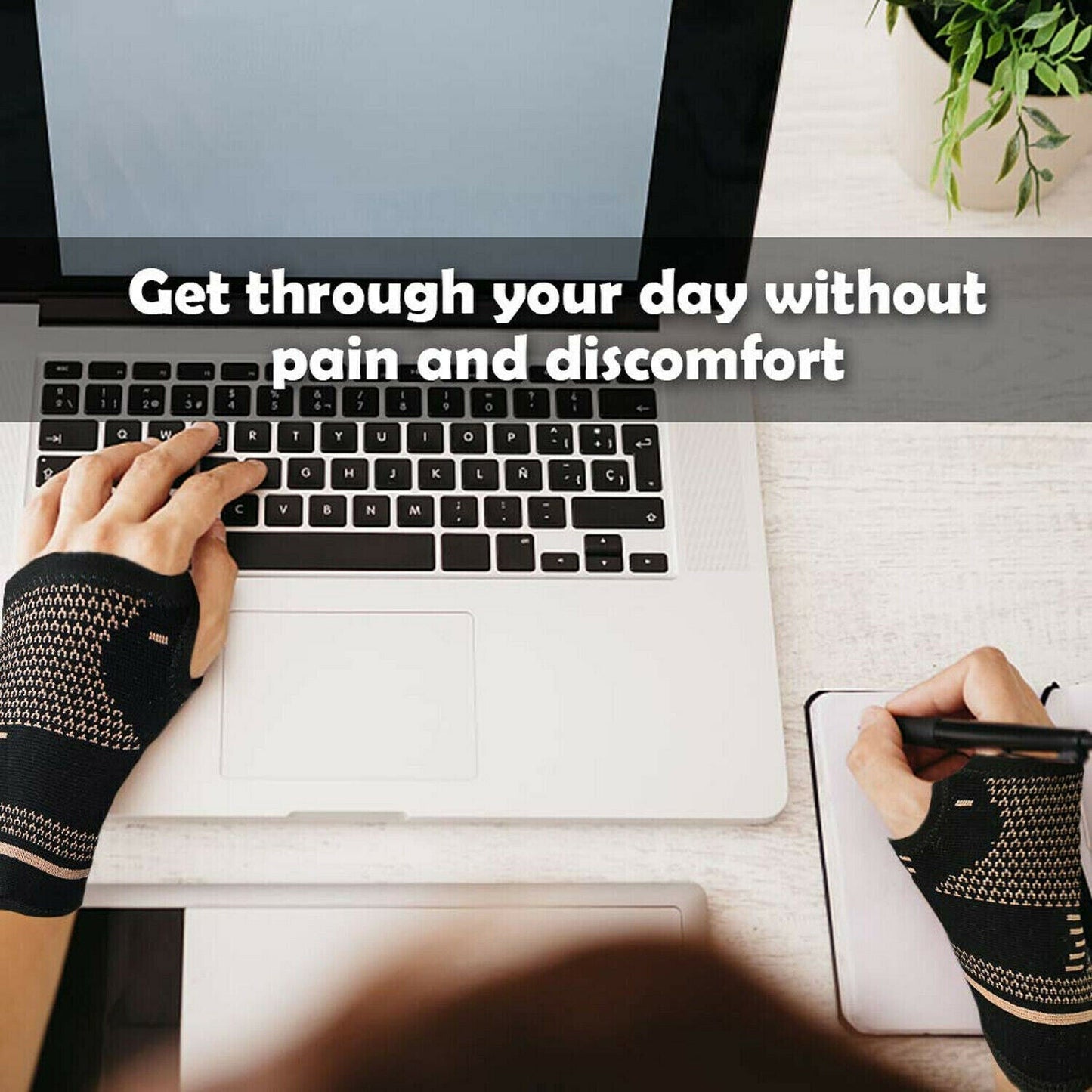 Copper-infused wrist compression sleeve for carpal tunnel and tendonitis