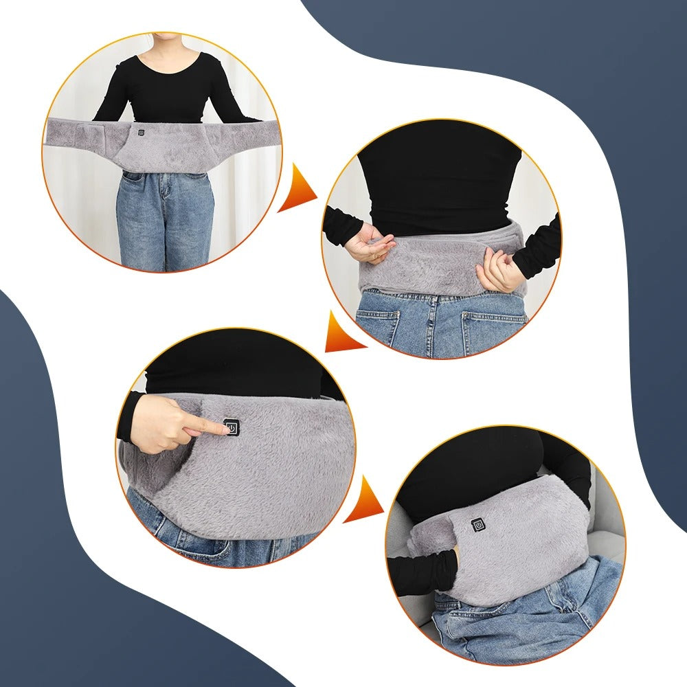 Heated abdominal belt IBS bloating relief