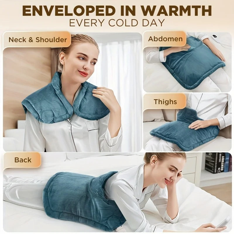 Heated neck and shoulder wrap deep muscle relaxation