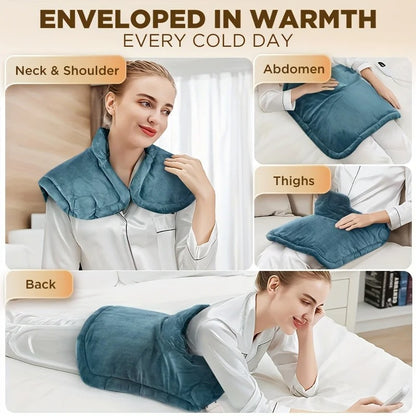 Heated neck and shoulder wrap deep muscle relaxation