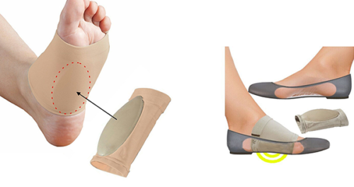 Compression arch support sleeves with gel insole for plantar fasciitis