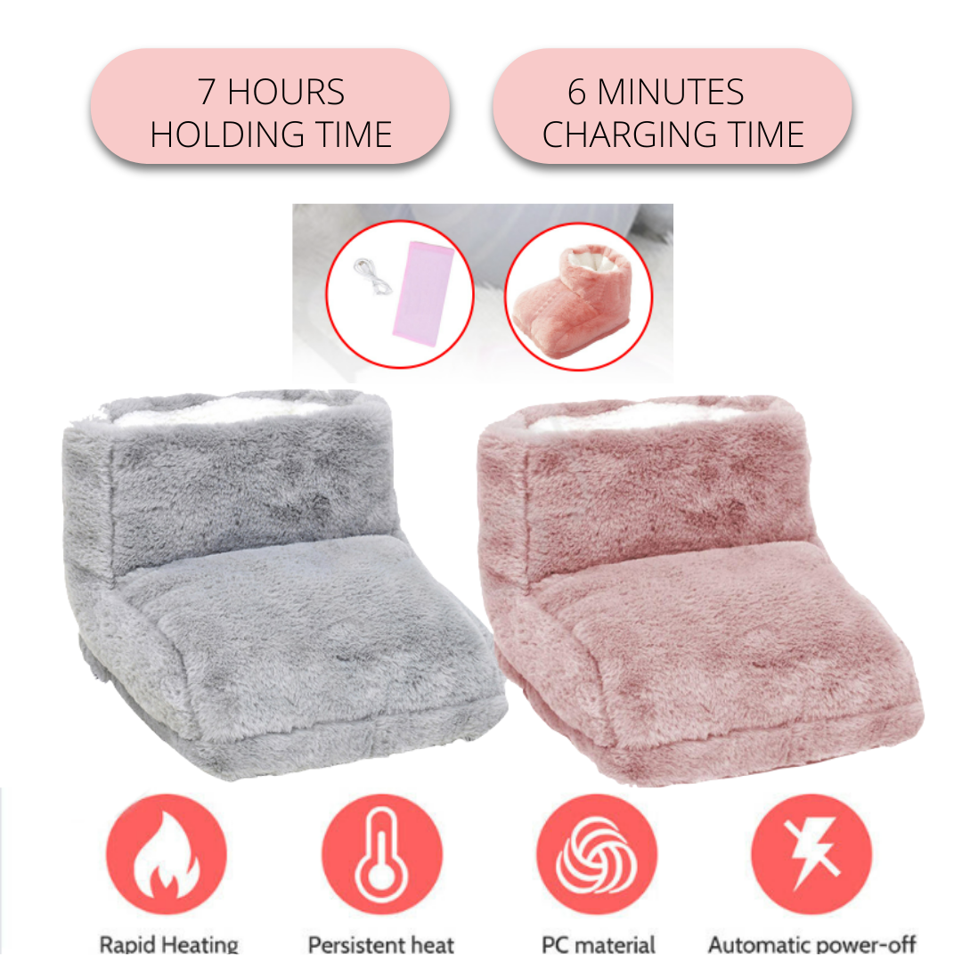 USB electric heated foot warmer thermal bootie for cold feet and circulation
