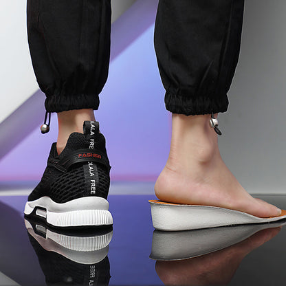 Height-boost comfort sneakers with hidden 6cm lift