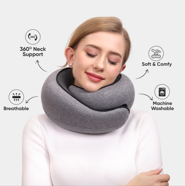 Memory foam travel neck pillow full support