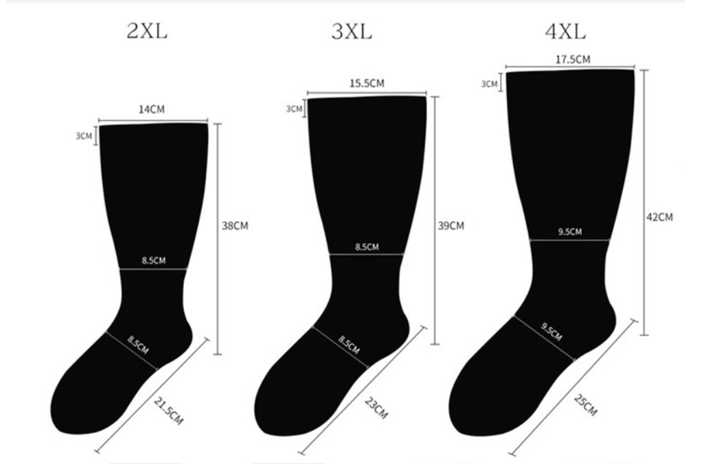 Wide calf knee-high compression socks pair