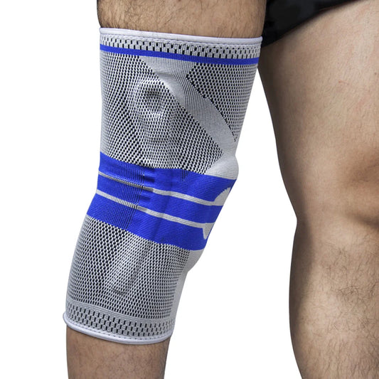 Adjustable knee support brace with lateral stabilizers for sports