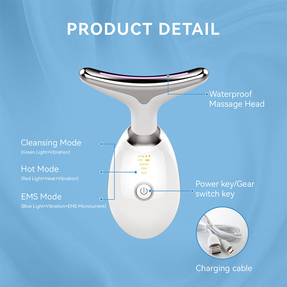 LED light therapy 7-color face and neck massager wand