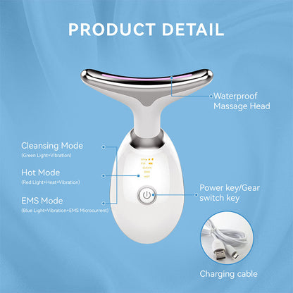 LED light therapy 7-color face and neck massager wand