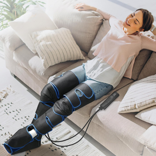 Air compression leg massager sleeves pair for both legs