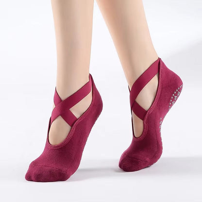 Anti-slip yoga grip socks for Pilates and barre