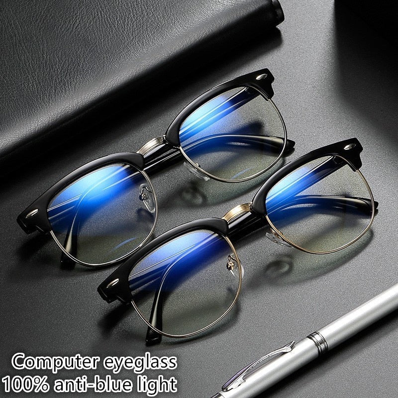 Anti-glare blue light blocking glasses for computer and screen use