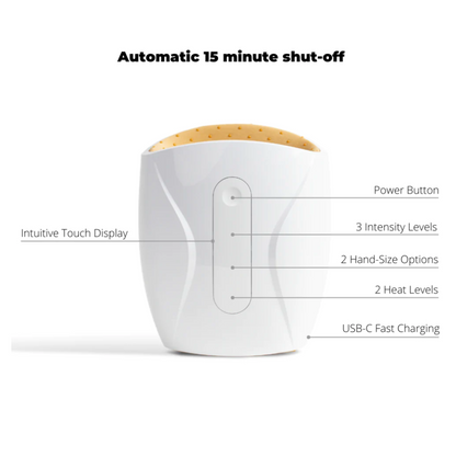 Cordless electric hand massager with heat, compression and acupressure
