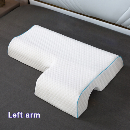 Shoulder relief pillow with flexible arm positions