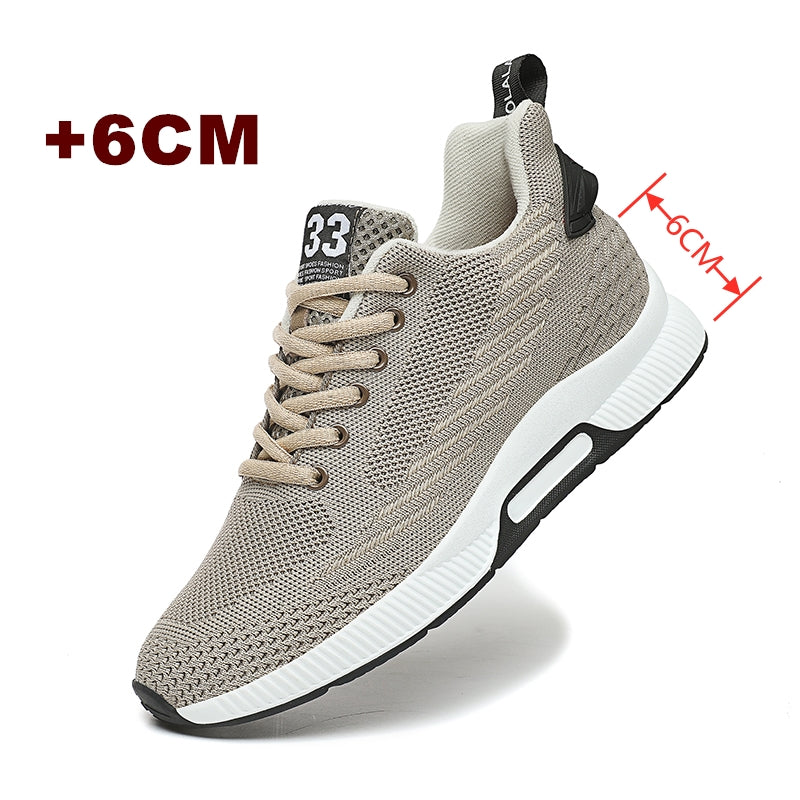 Height-boost comfort sneakers with hidden 6cm lift