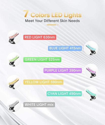 LED light therapy 7-color face and neck massager wand