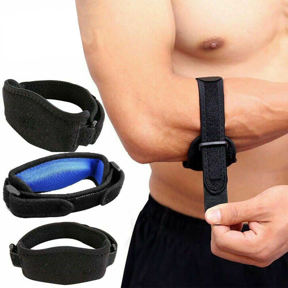 Adjustable elbow support strap compression band for tennis elbow