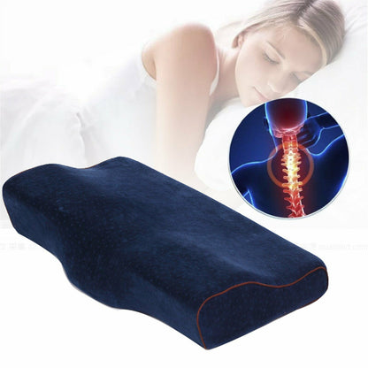 Orthopedic cervical contour memory foam pillow for neck pain and sleep alignment