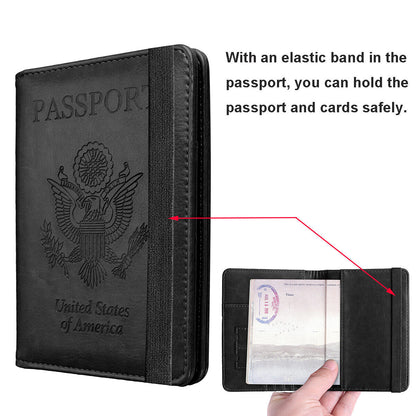 Travel passport wallet organized RFID-blocking document holder