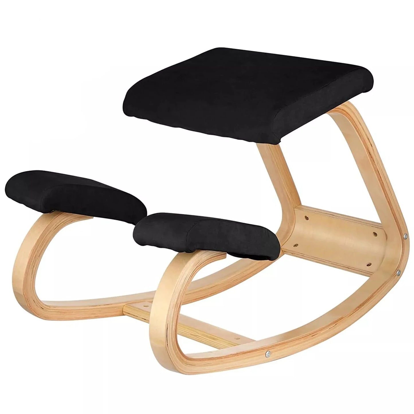 Ergonomic wooden kneeling chair posture rocker stool