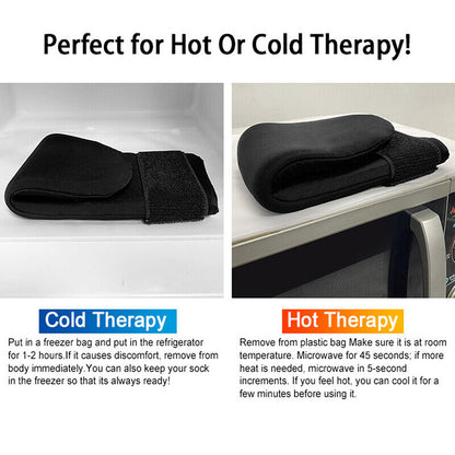 Reusable hot and cold foot wrap therapy for plantar fasciitis and gout