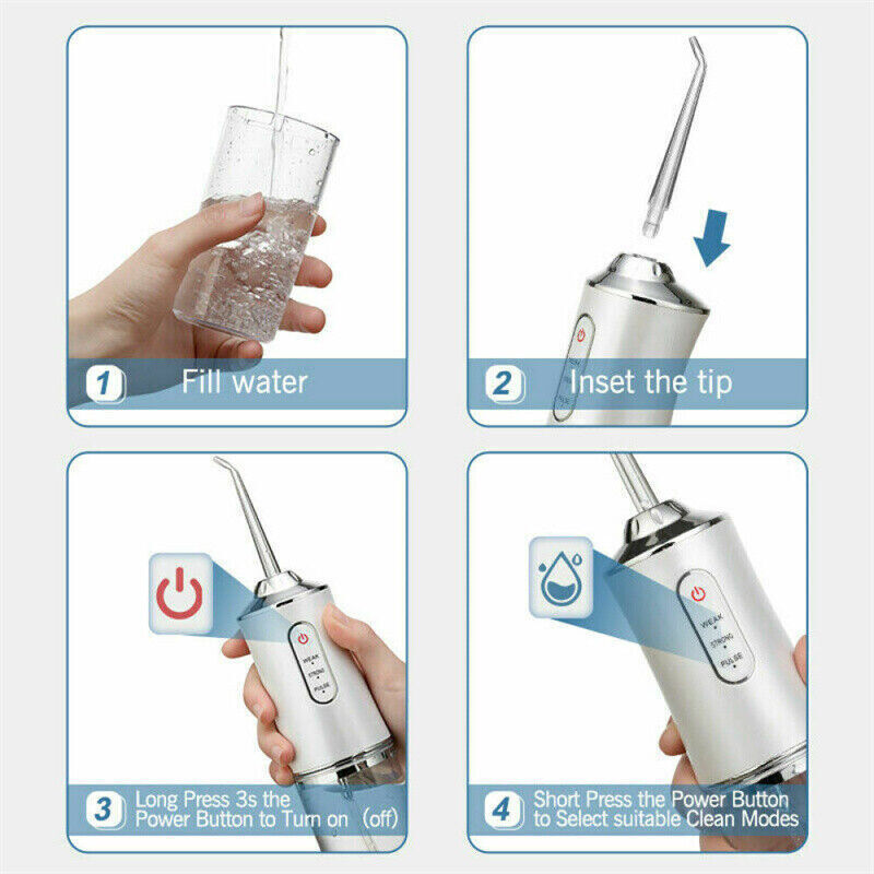 Cordless rechargeable electric dental oral irrigator water flosser