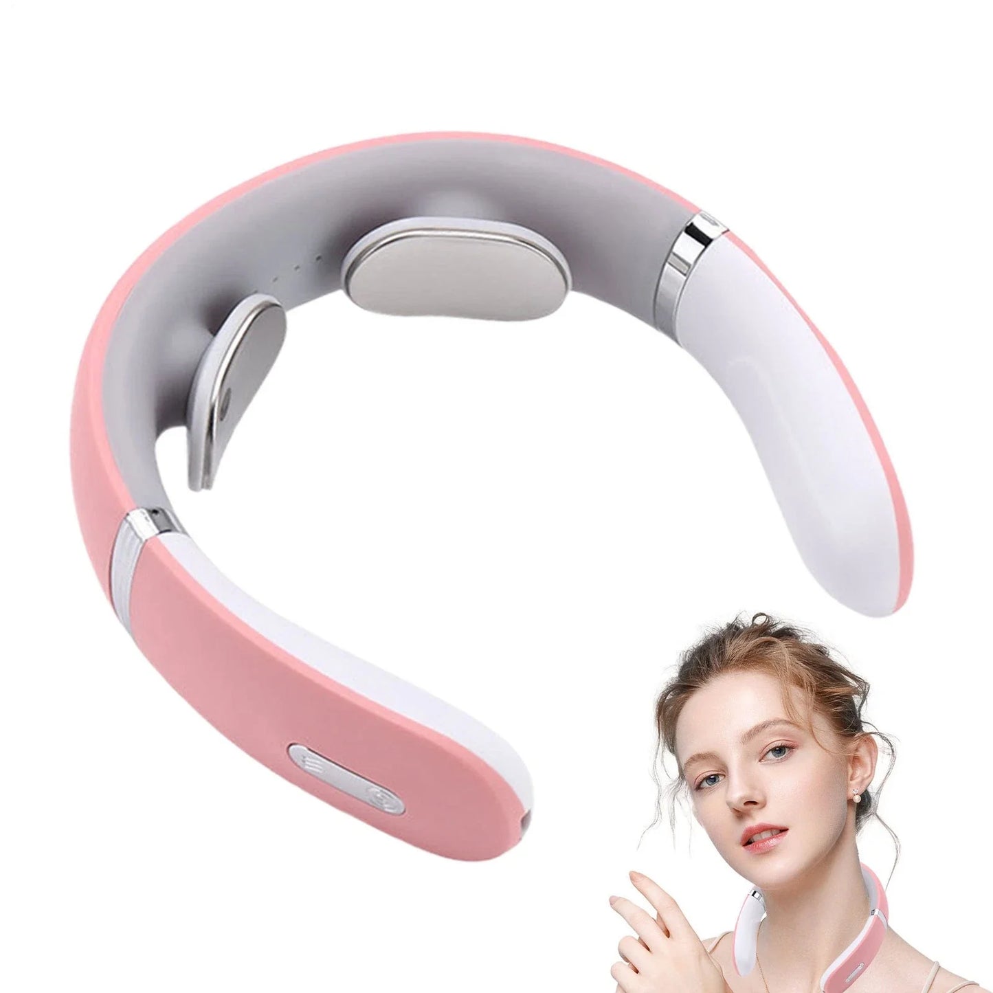 Smart electric heated shiatsu neck and shoulder massager