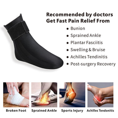 Reusable hot and cold foot wrap therapy for plantar fasciitis and gout