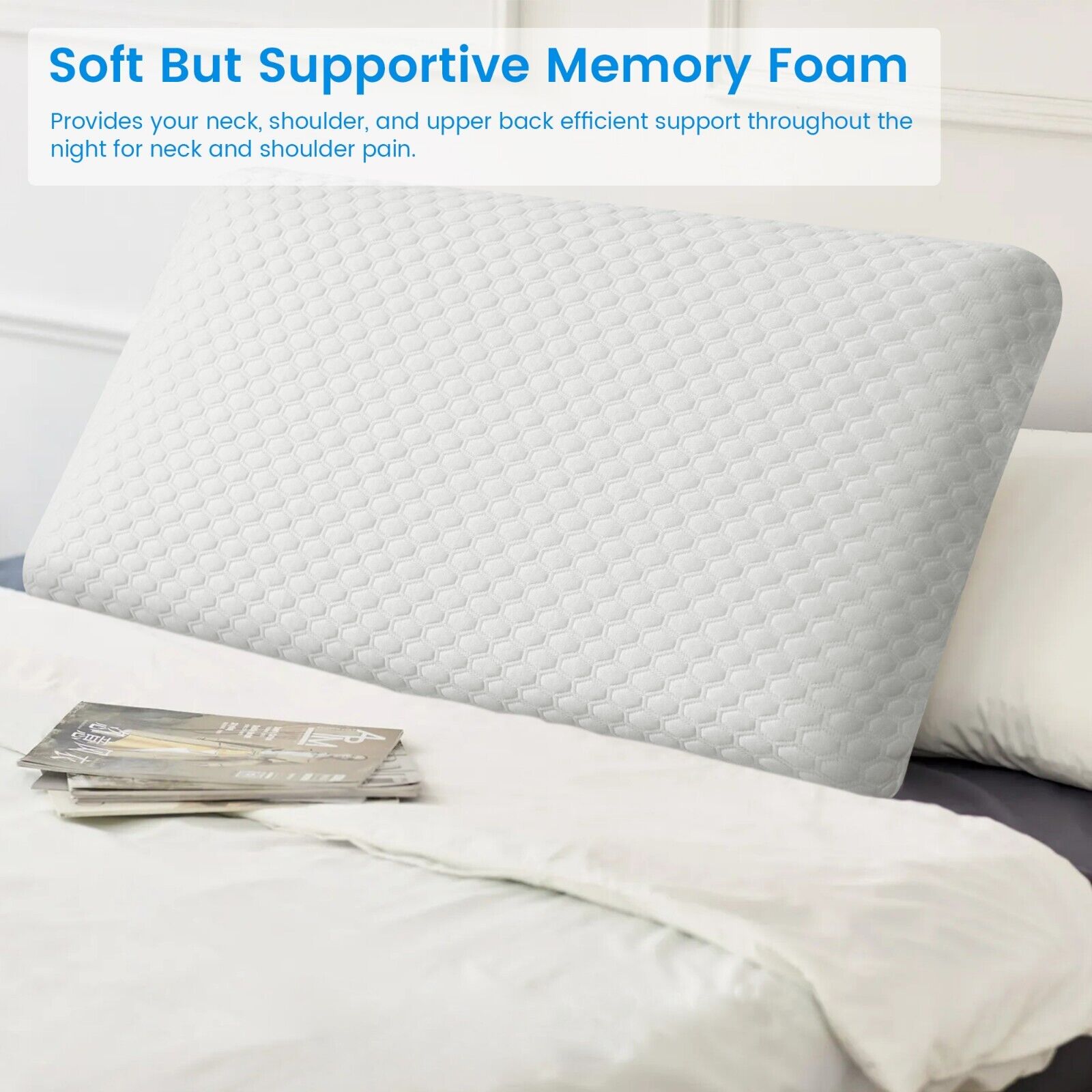 Gel foam cervical pillow with air-flow ventilation holes