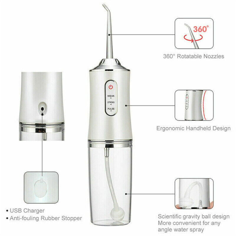 Cordless rechargeable electric dental oral irrigator water flosser