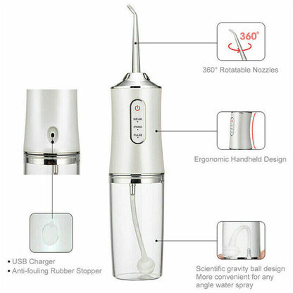 Cordless rechargeable electric dental oral irrigator water flosser