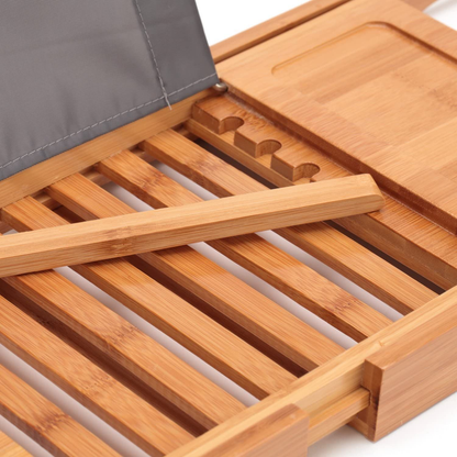 Expandable bamboo bath caddy tray with book stand and wine slot