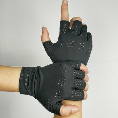 Magnetic compression gloves with acupressure points for arthritis and hand pain