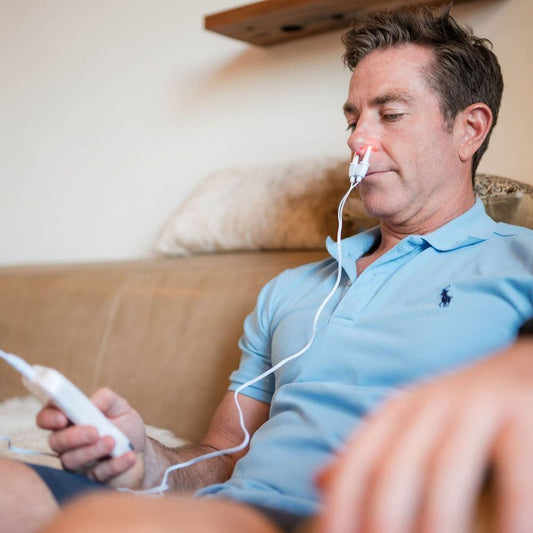 Red light therapy nasal device with low-level laser for rhinitis and sinusitis