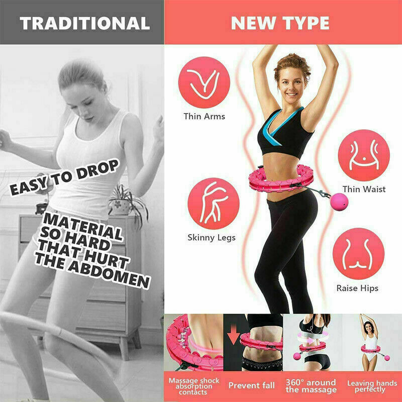 Adjustable weighted smart hula hoop with gravity ball for core and waist workouts