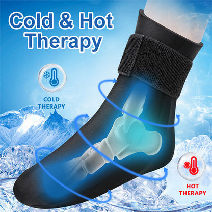Reusable hot and cold foot wrap therapy for plantar fasciitis and gout