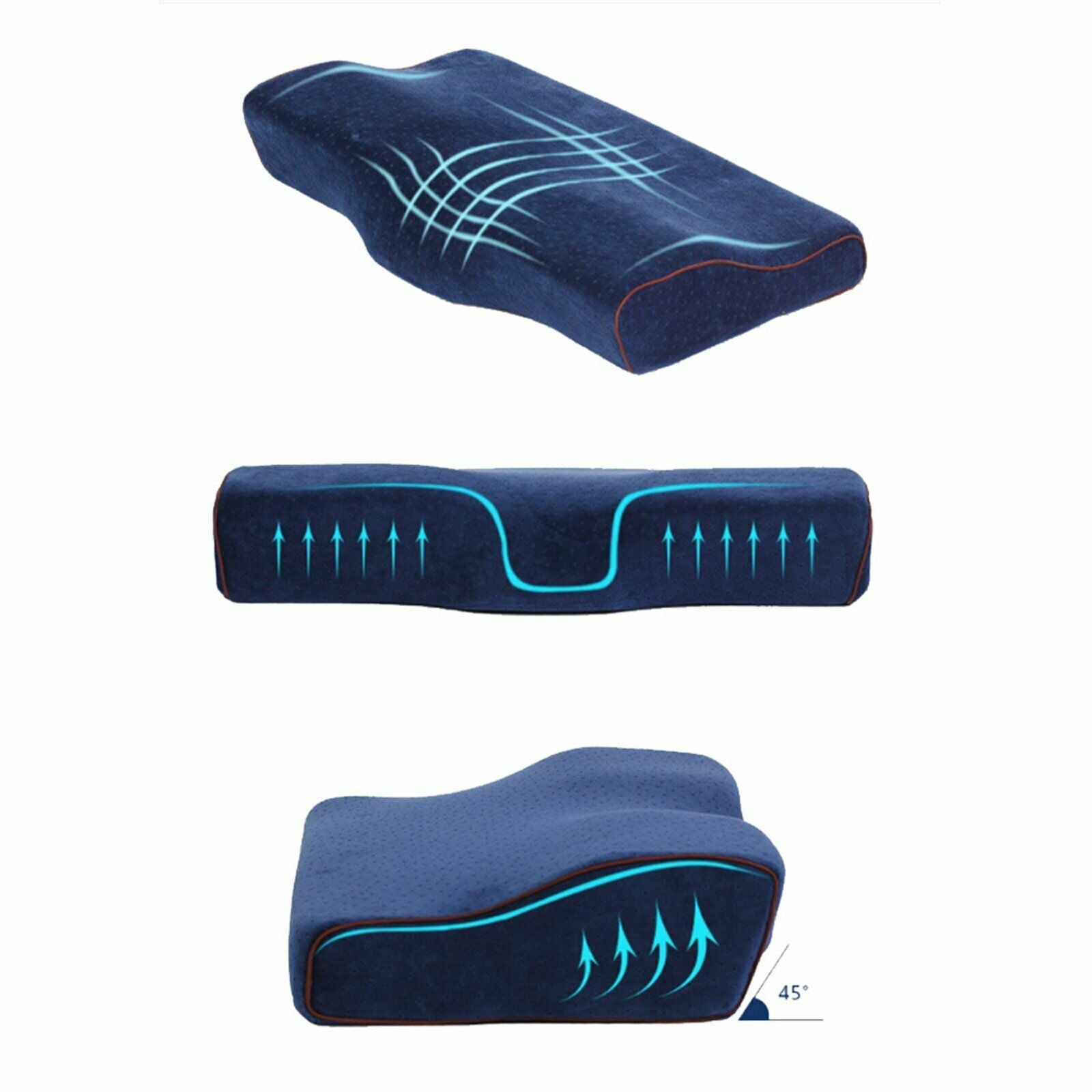 Orthopedic cervical contour memory foam pillow for neck pain and sleep alignment